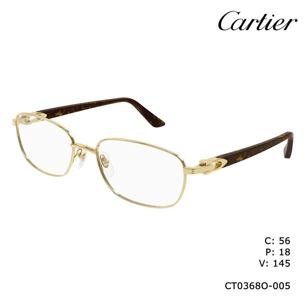 Cartier CT0368o-005 Eyeglasses Gold Havana Metal